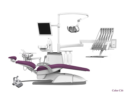 SILVERFOX 8000C-SRS0 Classic – Стоматологическая установка с верхней подачей и мягкой обивкой