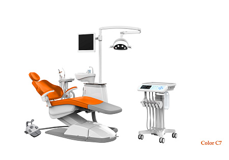 SILVERFOX 8000C-SMS0 CART – Стоматологическая установка с подкатным блоком врача и с мягкой обивкой