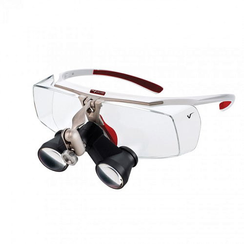 Univet Air-X - бинокулярные лупы системы Flip-up, рабочее расстояние 300-500 мм, увеличение 2.5x/3.5x/4.5x/6.0x