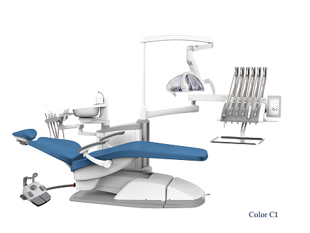 SILVERFOX 8000C-SRS0 – Стоматологическая установка с верхней подачей и с мягкой обивкой